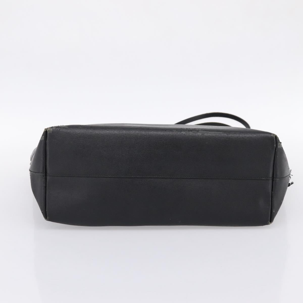 FENDI Monster Tote Bag Leather Black Silver Auth 201937