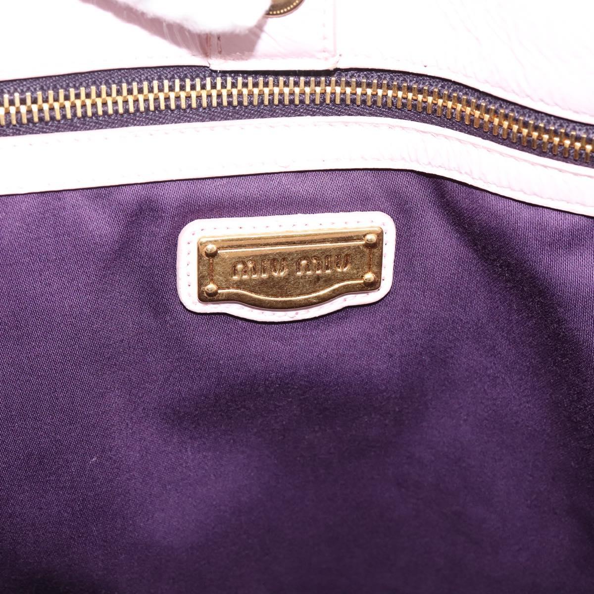 Miu Miu Tote Bag Patent leather Pink Gold Auth 201938