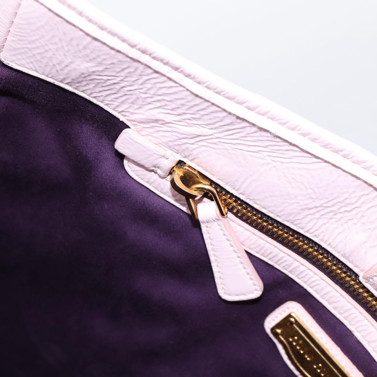 Miu Miu Tote Bag Patent leather Pink Gold Auth 201938