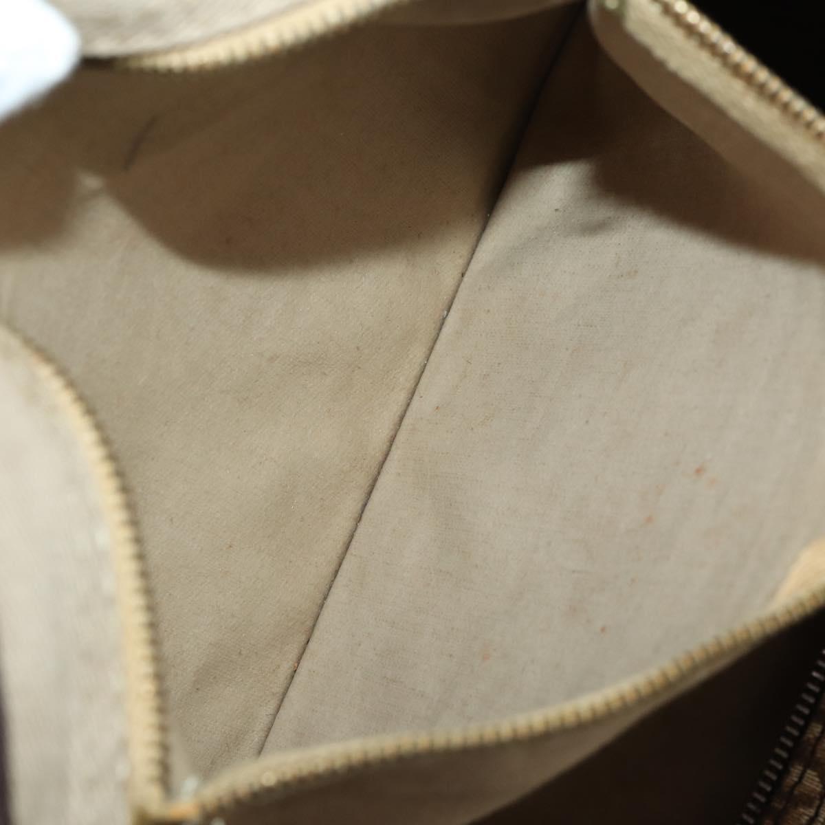 Christian Dior Trotter Canvas Boston Bag Brown Gold Auth 201940
