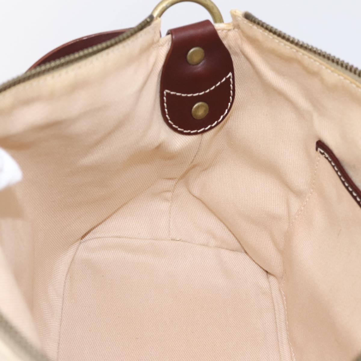CELINE Macadam Canvas Shoulder Bag Beige Gold Auth 201944