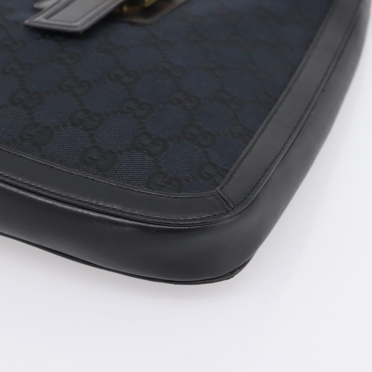 GUCCI GG Canvas Shoulder Bag Black Gold 001 4142 Auth 201947A