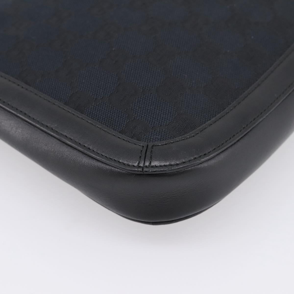 GUCCI GG Canvas Shoulder Bag Black Gold 001 4142 Auth 201947A