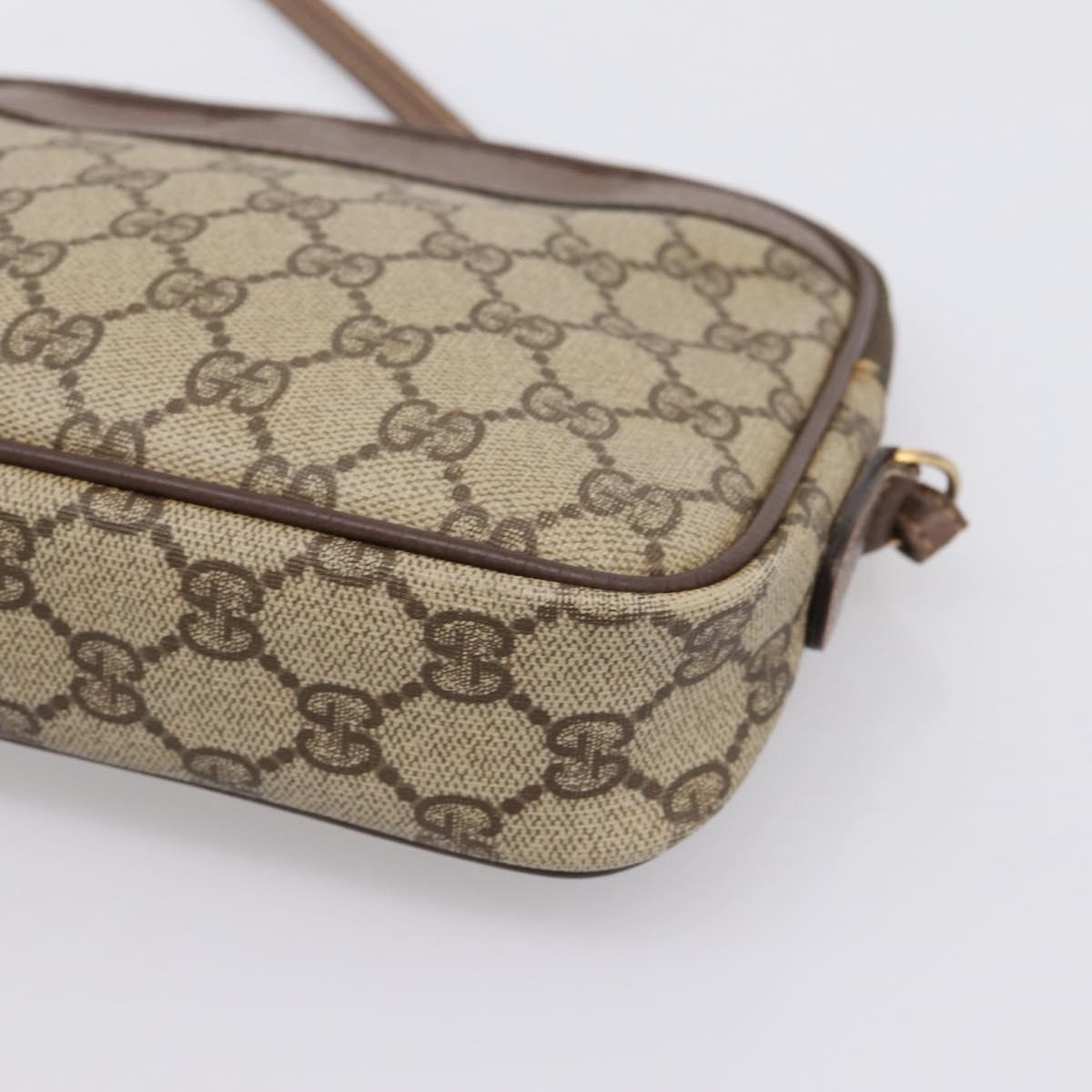 GUCCI GG Supreme Shoulder Bag PVC Leather Beige Gold 007 14 6428 Auth 201948
