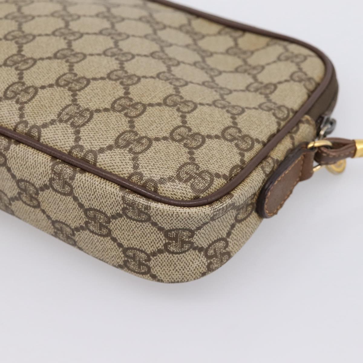 GUCCI GG Supreme Shoulder Bag PVC Leather Beige Gold 007 14 6428 Auth 201948