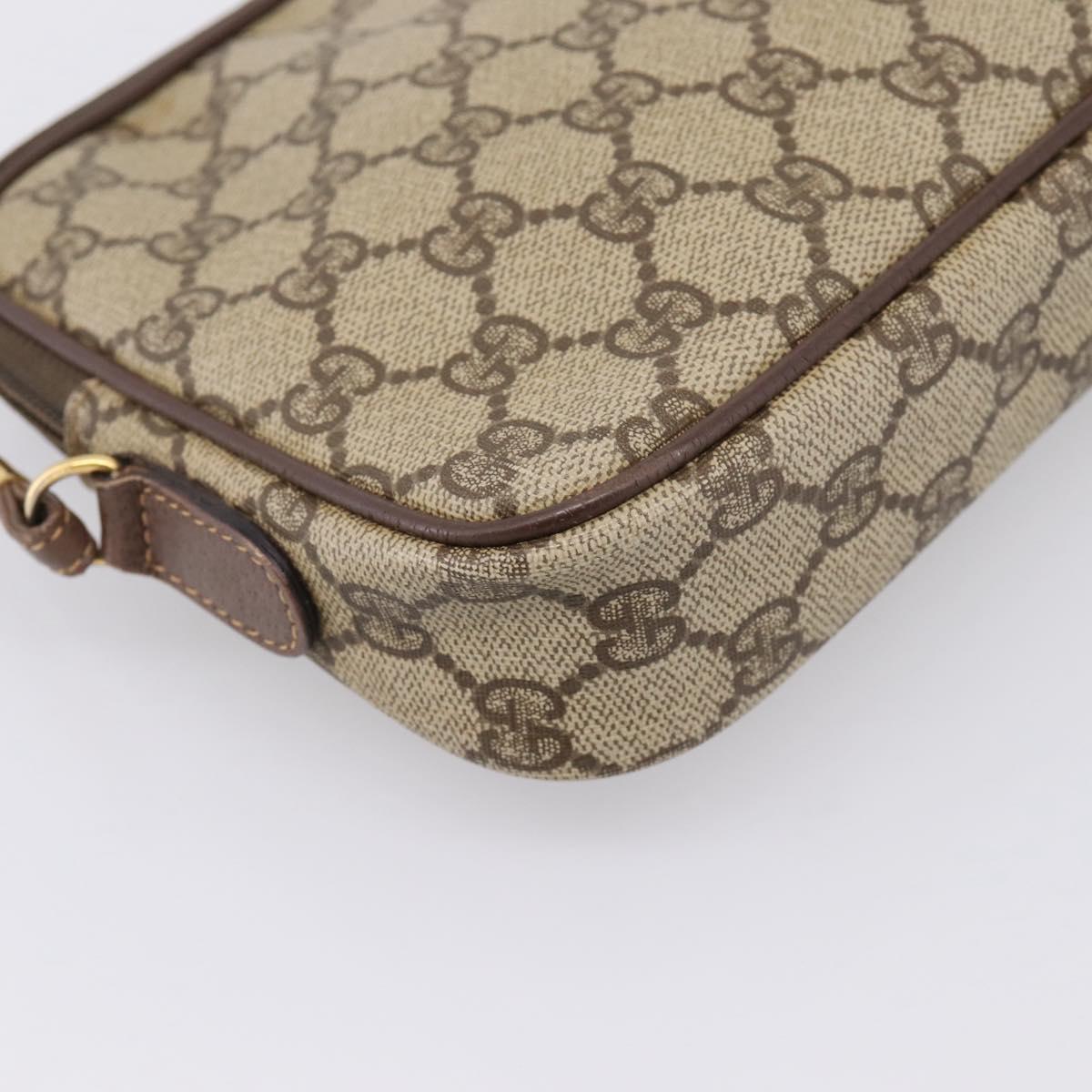 GUCCI GG Supreme Shoulder Bag PVC Leather Beige Gold 007 14 6428 Auth 201948