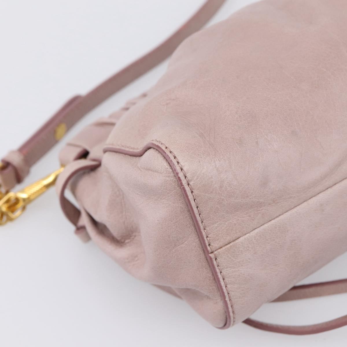 Miu Miu Shoulder Bag Vitellolux Purple Gold Auth 201949A