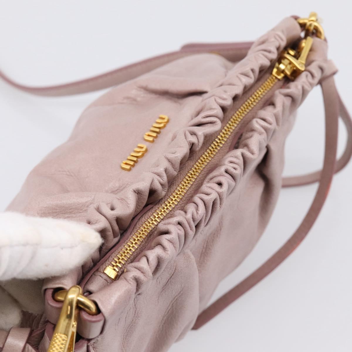 Miu Miu Shoulder Bag Vitellolux Purple Gold Auth 201949A