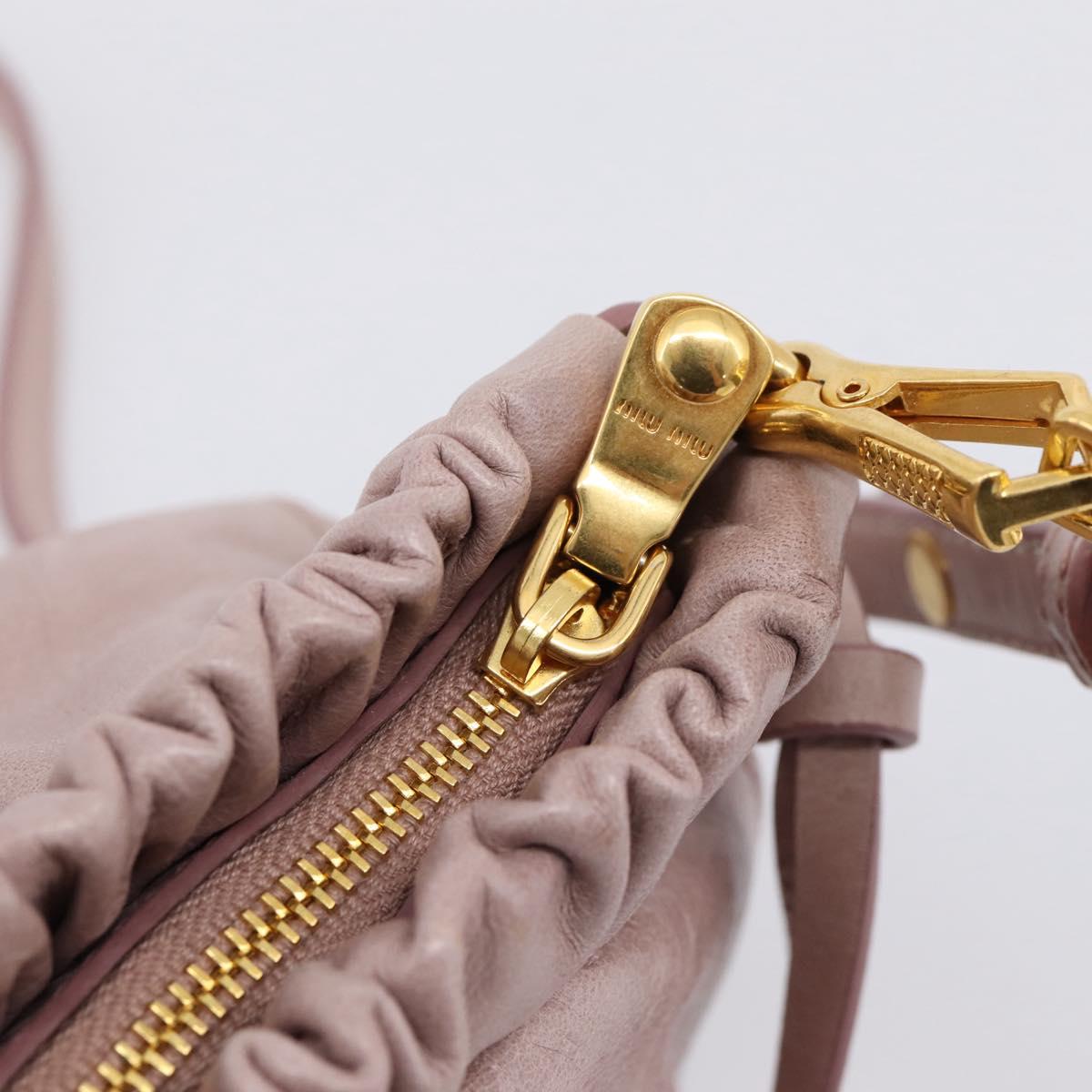 Miu Miu Shoulder Bag Vitellolux Purple Gold Auth 201949A