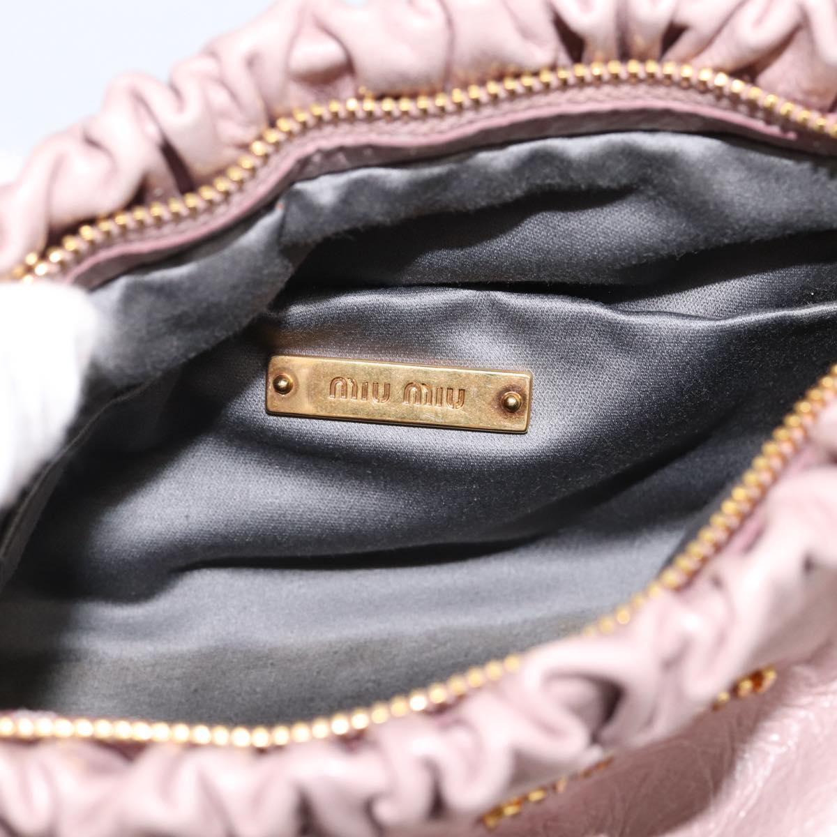 Miu Miu Shoulder Bag Vitellolux Purple Gold Auth 201949A