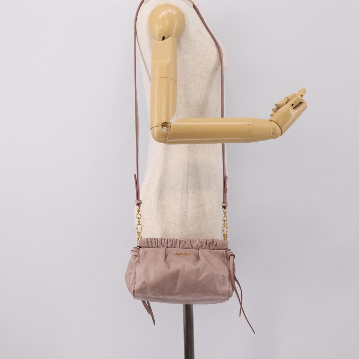 Miu Miu Shoulder Bag Vitellolux Purple Gold Auth 201949A