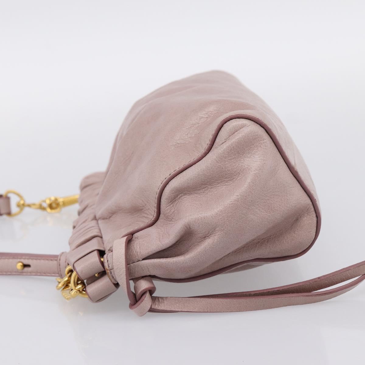 Miu Miu Shoulder Bag Vitellolux Purple Gold Auth 201949A