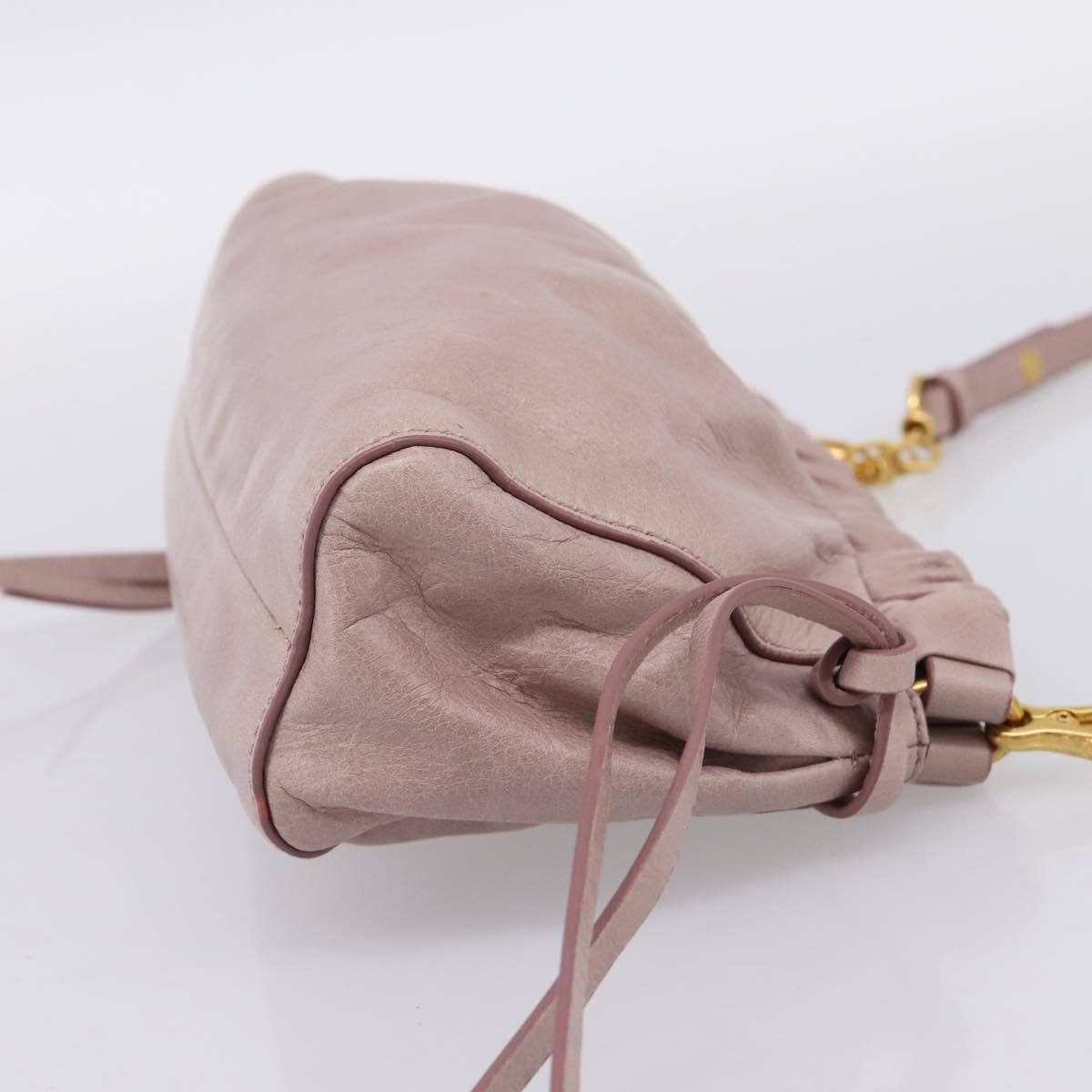 Miu Miu Shoulder Bag Vitellolux Purple Gold Auth 201949A