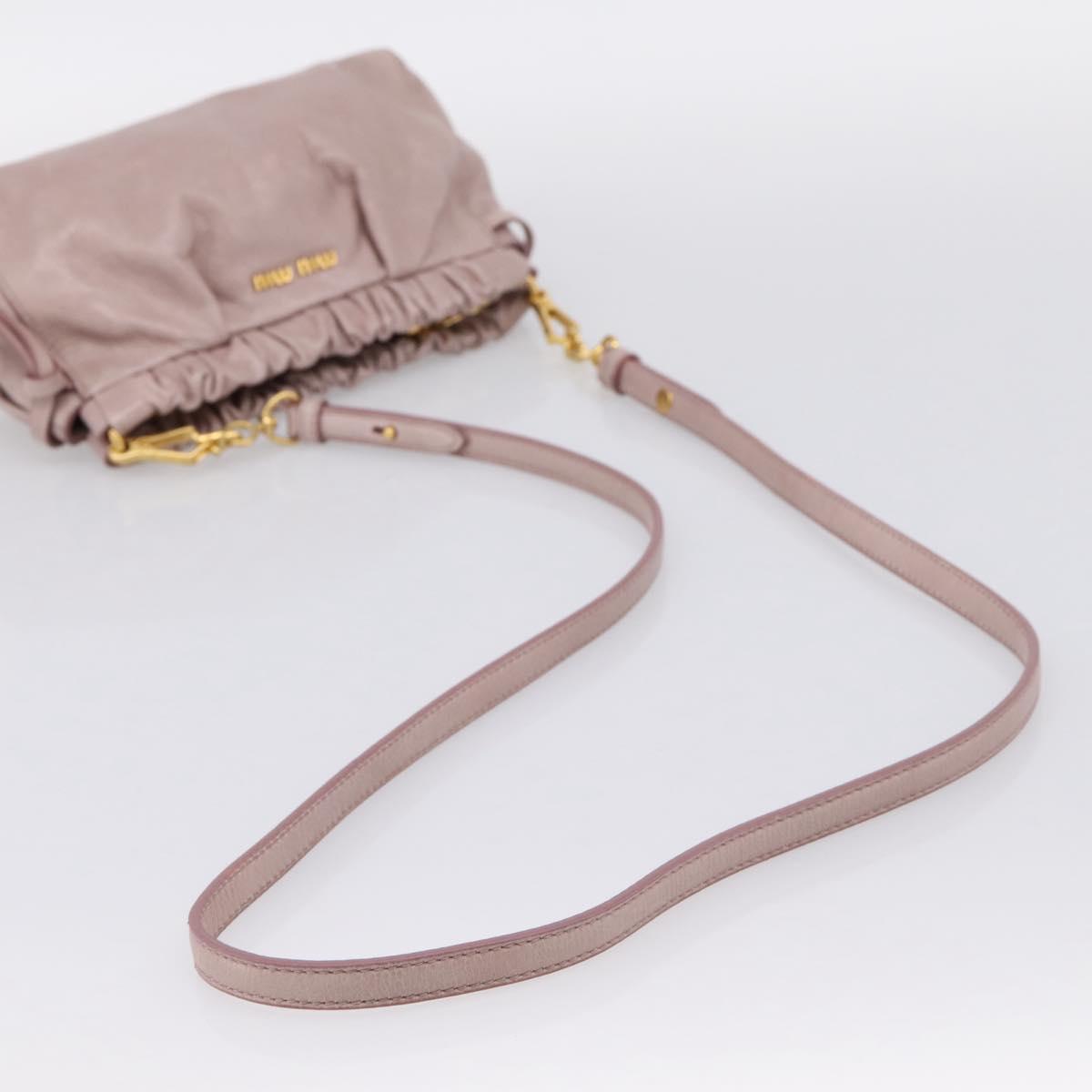 Miu Miu Shoulder Bag Vitellolux Purple Gold Auth 201949A