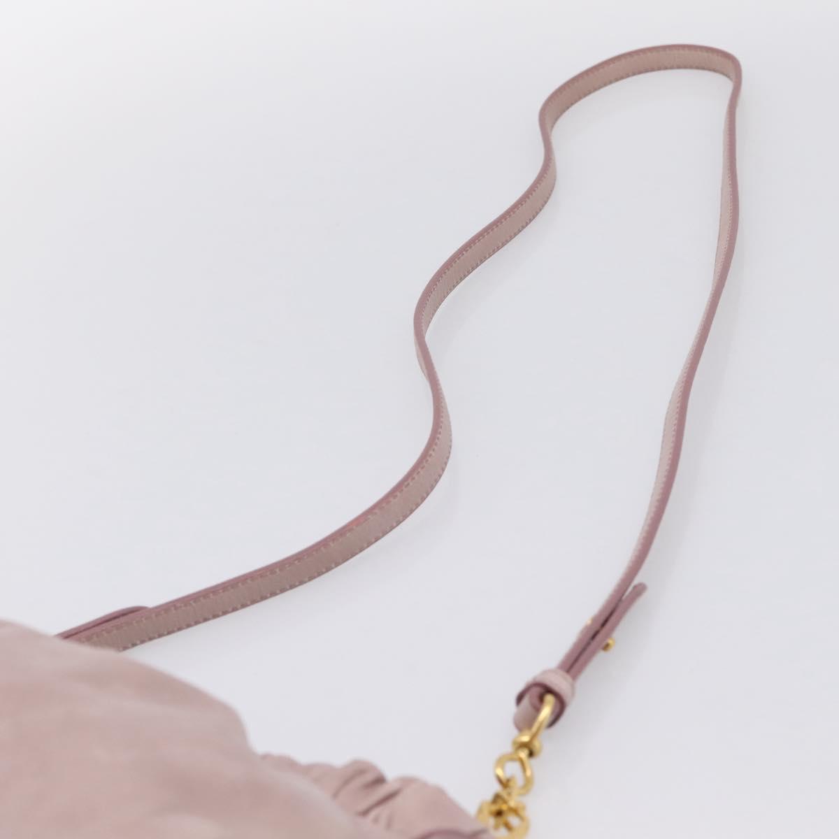 Miu Miu Shoulder Bag Vitellolux Purple Gold Auth 201949A