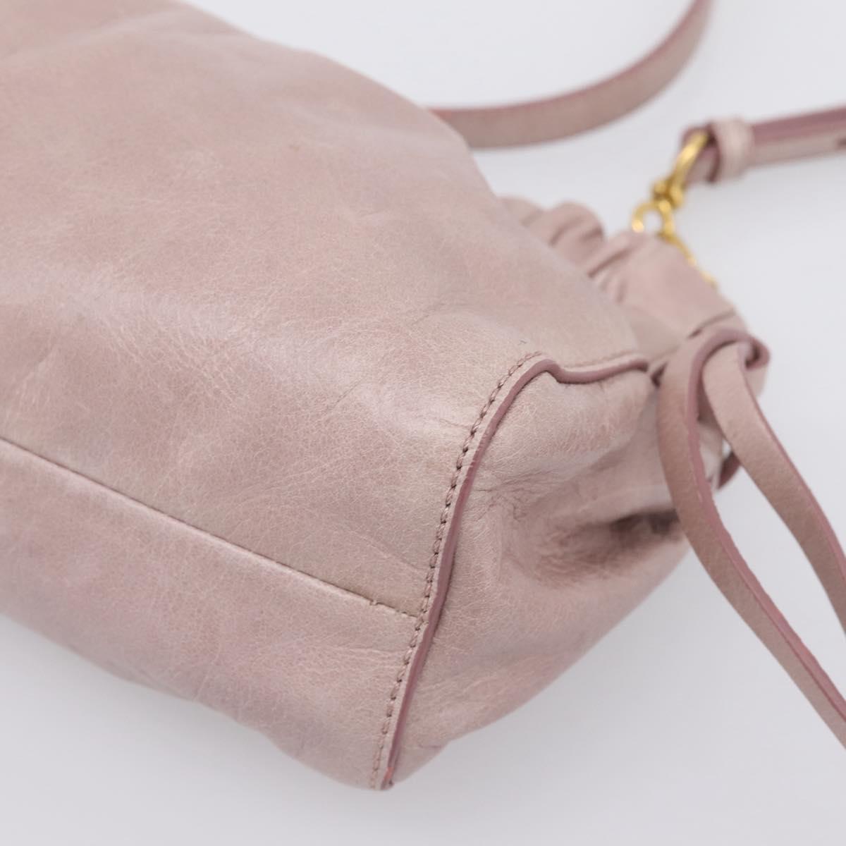 Miu Miu Shoulder Bag Vitellolux Purple Gold Auth 201949A