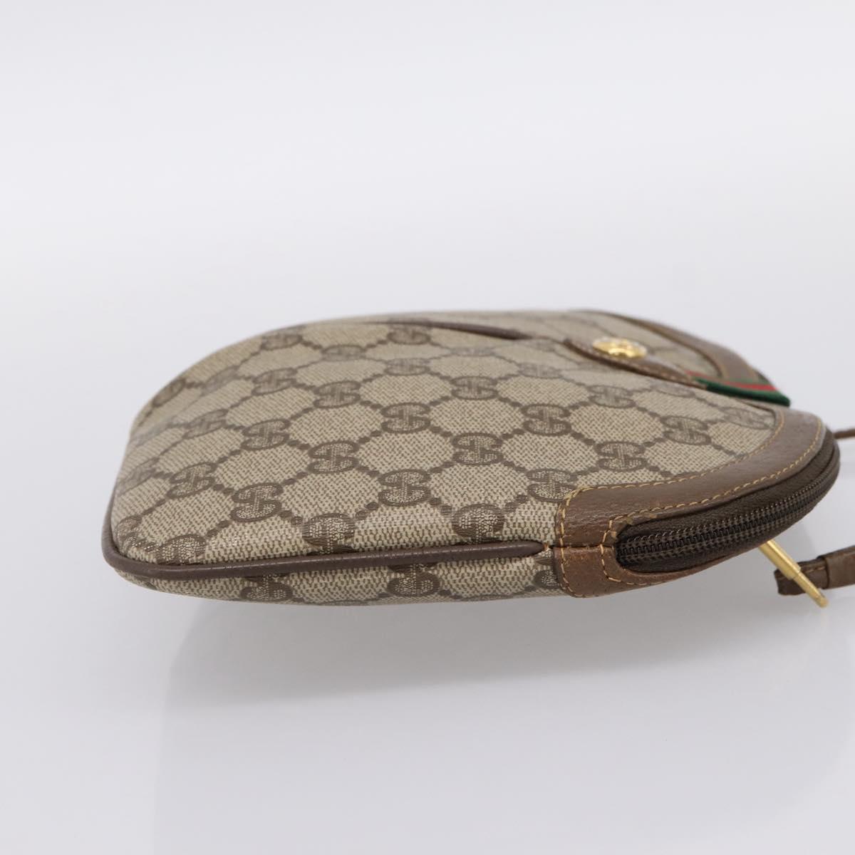 GUCCI GG Supreme Web Sherry Line Bag PVC Beige Gold 904 02 047 Auth 201950