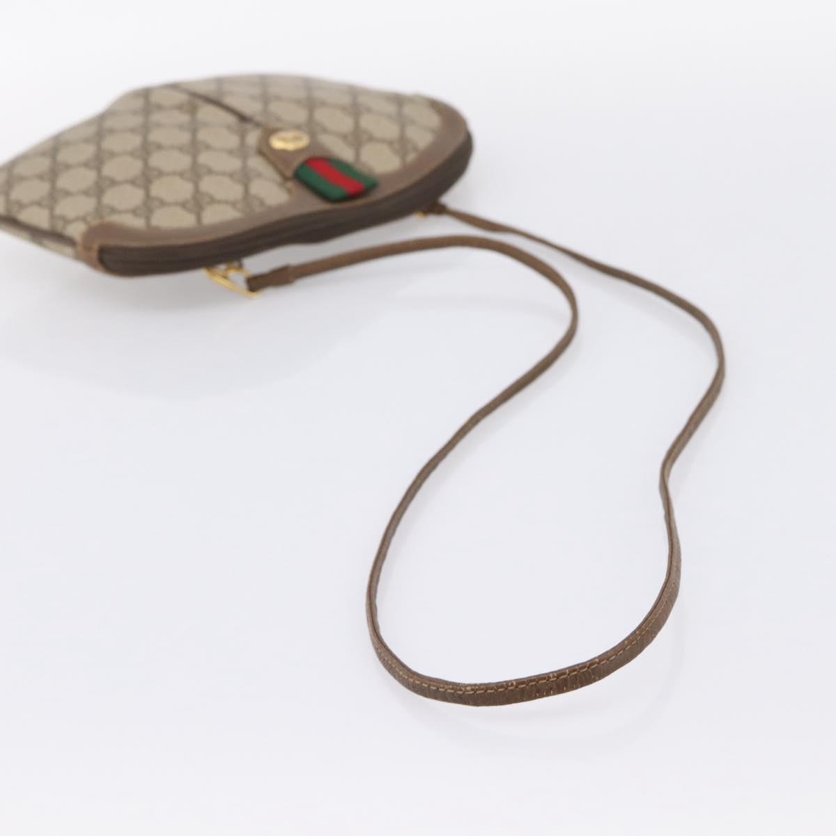 GUCCI GG Supreme Web Sherry Line Bag PVC Beige Gold 904 02 047 Auth 201950