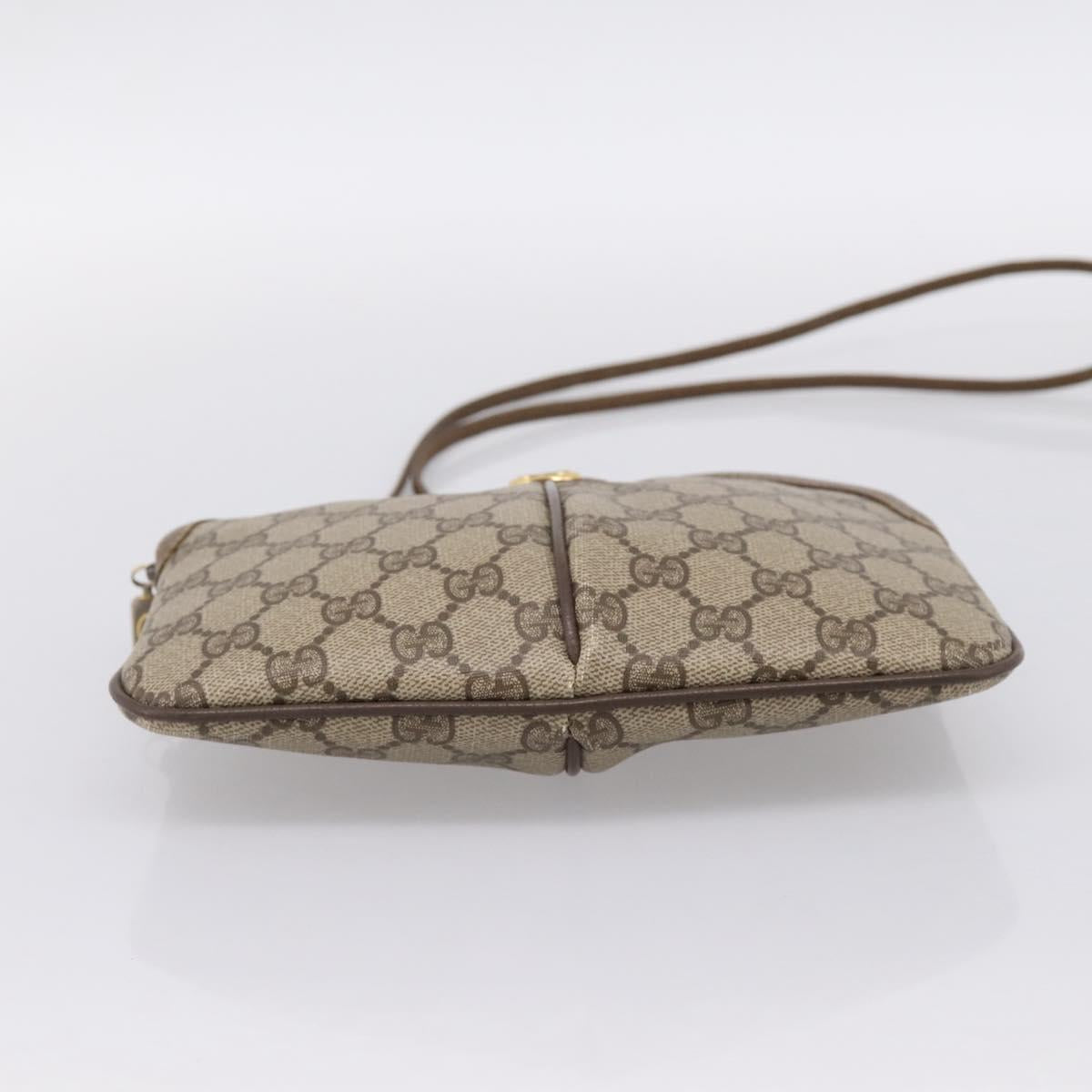 GUCCI GG Supreme Web Sherry Line Bag PVC Beige Gold 904 02 047 Auth 201950