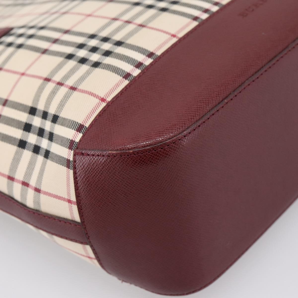 BURBERRY Nova Check Tote Bag Canvas Beige Gold Auth 201953