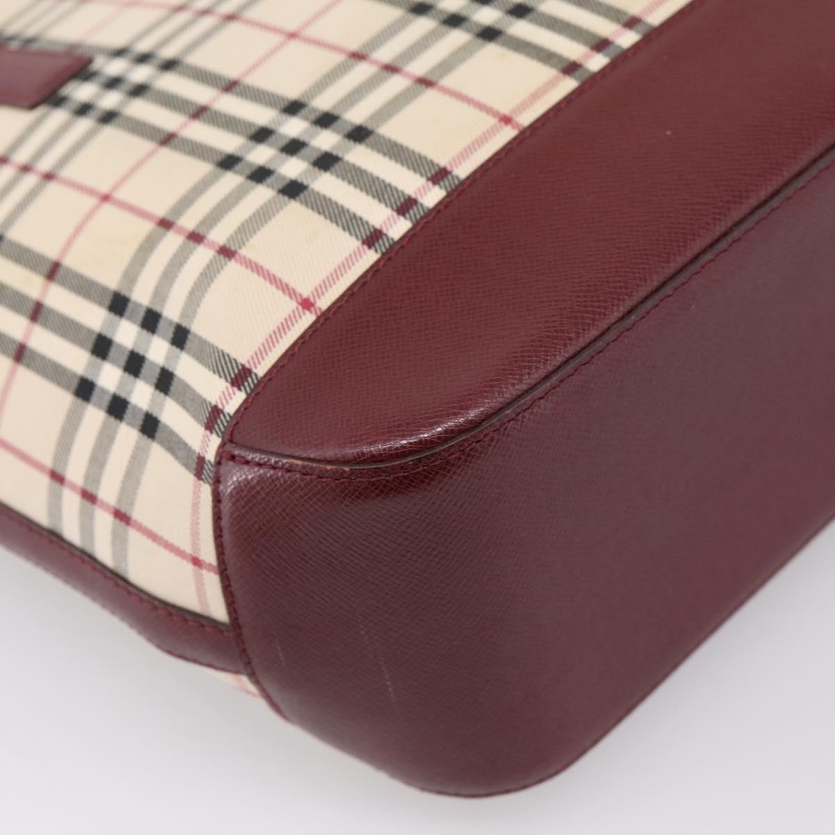 BURBERRY Nova Check Tote Bag Canvas Beige Gold Auth 201953