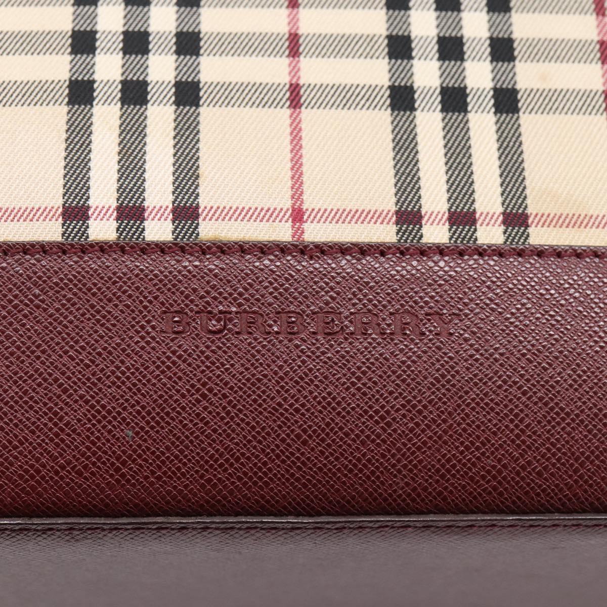 BURBERRY Nova Check Tote Bag Canvas Beige Gold Auth 201953