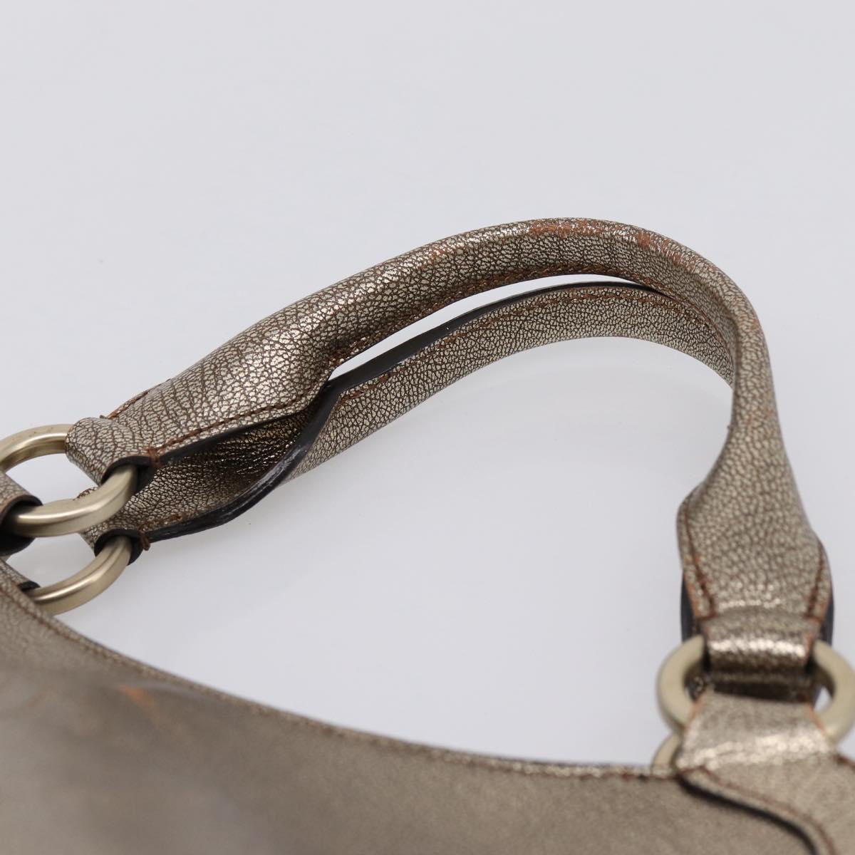 CARTIER Marcello Hand Bag Leather Gold Auth 201954