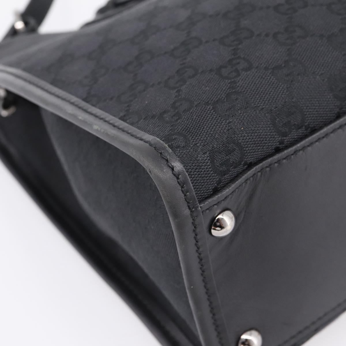 GUCCI GG Canvas Shoulder Bag Black Silver Auth 201960