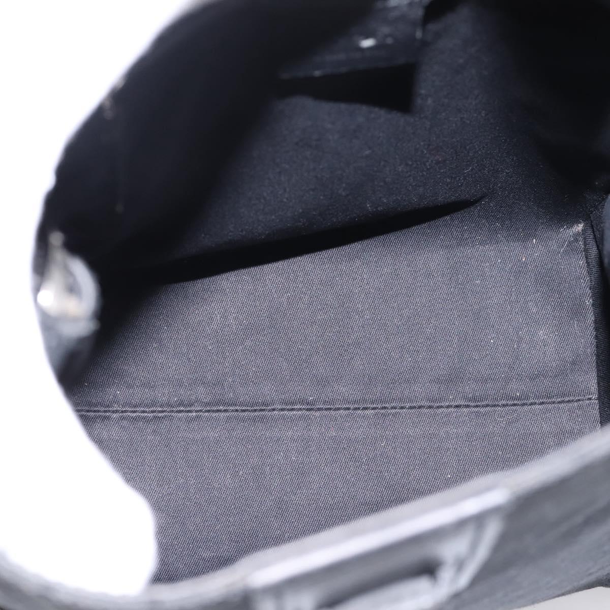 GUCCI GG Canvas Shoulder Bag Black Silver Auth 201960