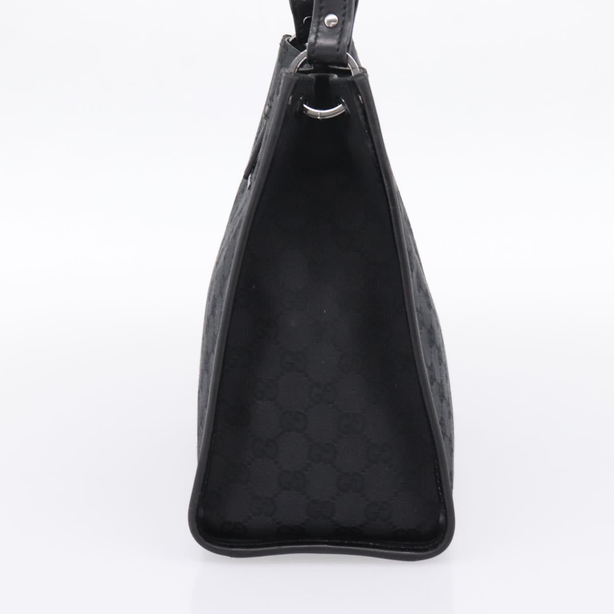 GUCCI GG Canvas Shoulder Bag Black Silver Auth 201960