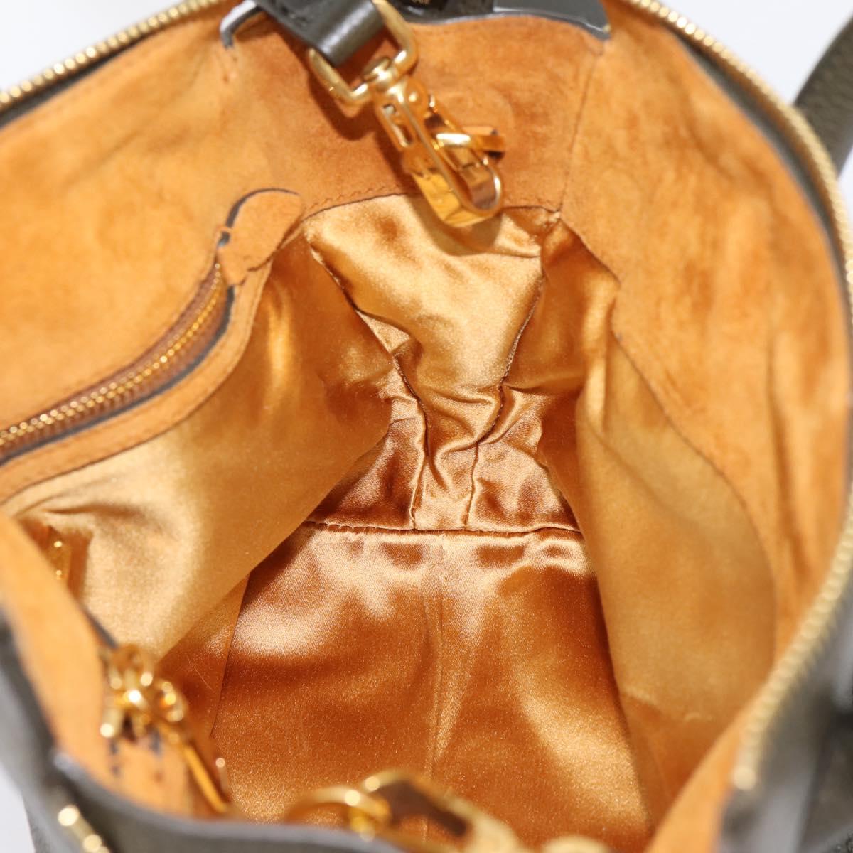 Miu Miu Hand Bag Leather 2way Khaki Gold Auth 201966A