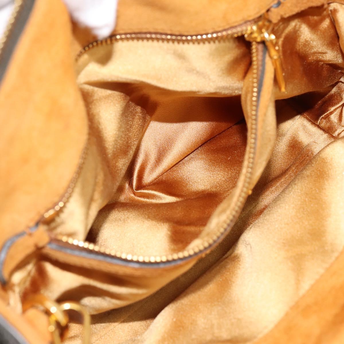 Miu Miu Hand Bag Leather 2way Khaki Gold Auth 201966A
