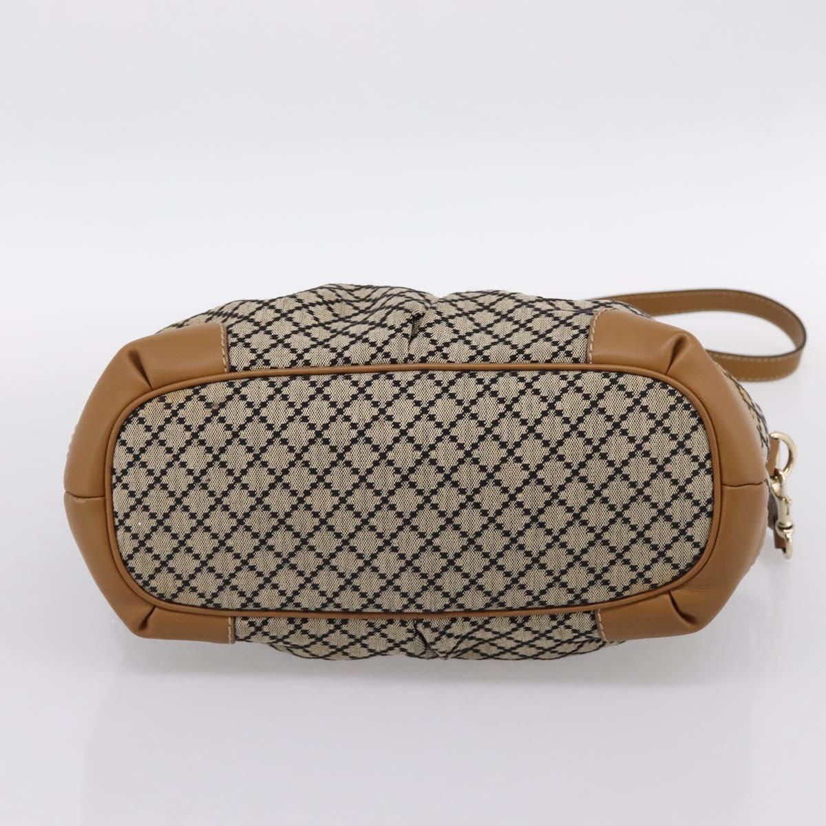 GUCCI Diamante Sukey Hand Bag Canvas 2way Beige Gold 247902 Auth 201967A