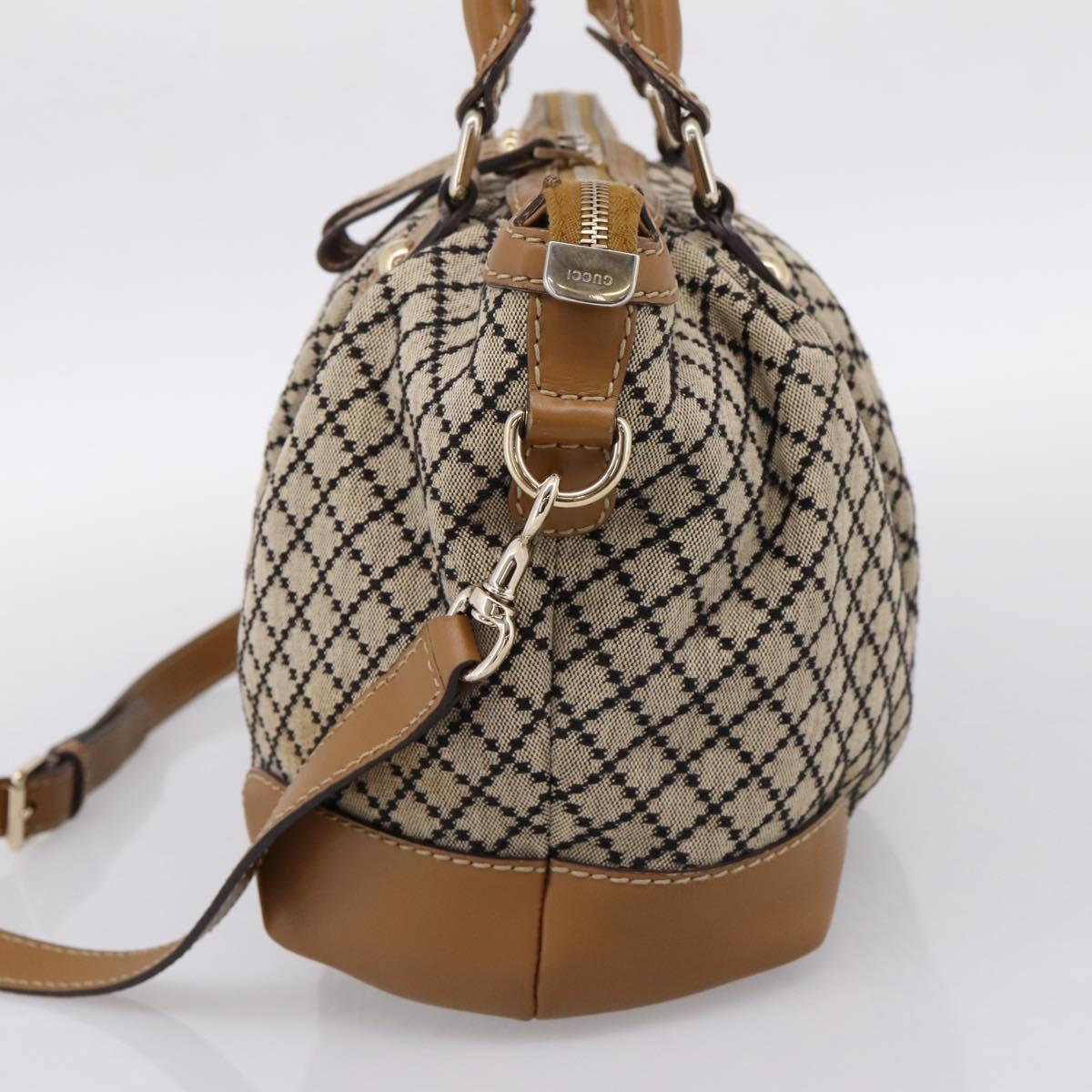 GUCCI Diamante Sukey Hand Bag Canvas 2way Beige Gold 247902 Auth 201967A
