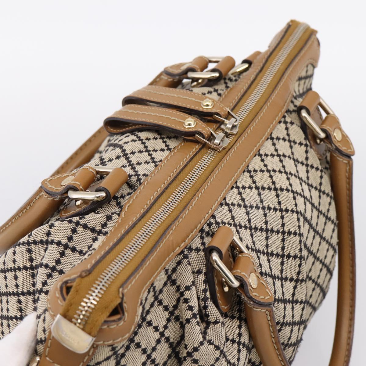 GUCCI Diamante Sukey Hand Bag Canvas 2way Beige Gold 247902 Auth 201967A