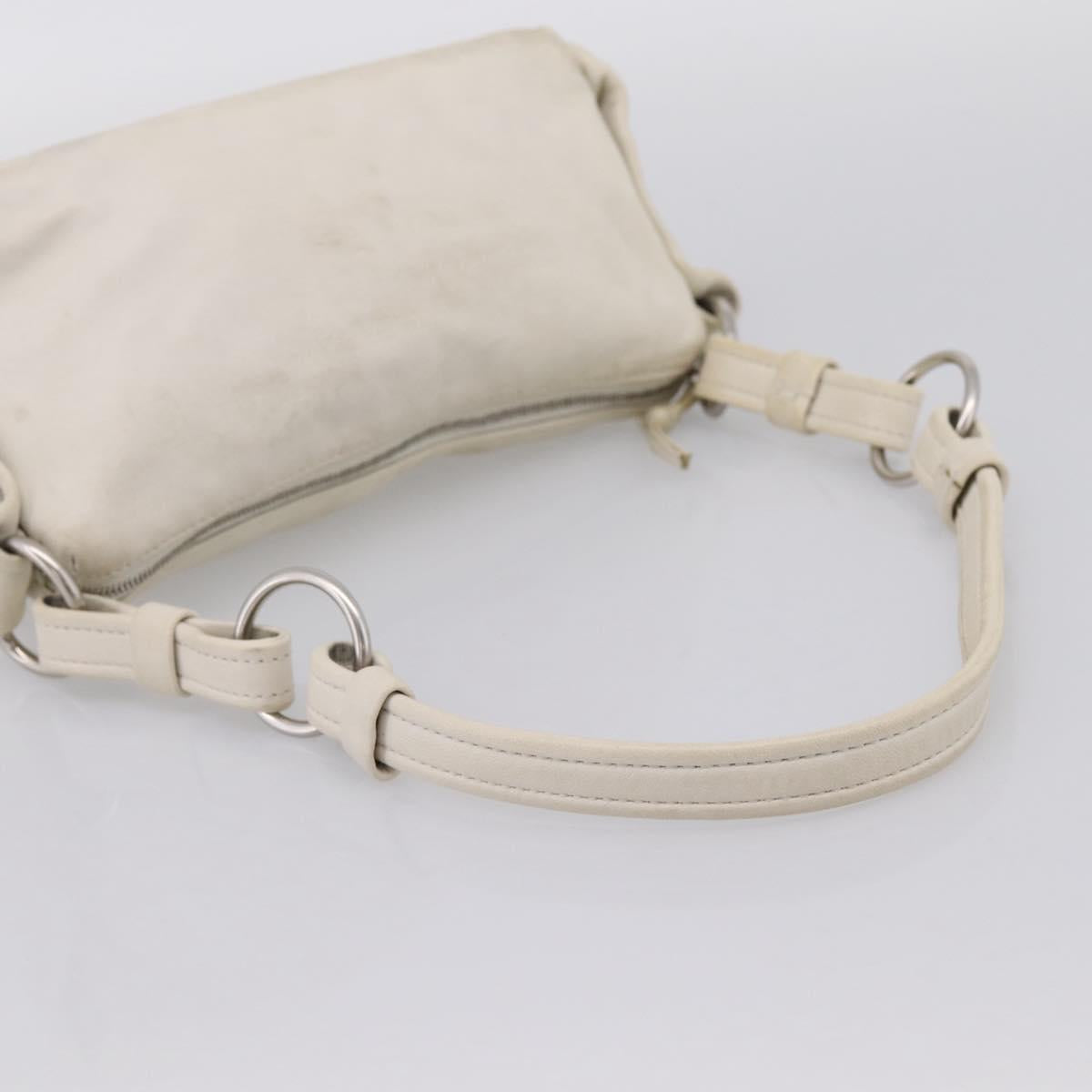 BOTTEGA VENETA Shoulder Bag Leather White Gold Auth 201972