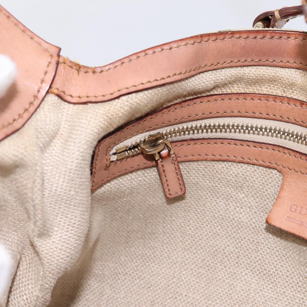 GUCCI Jackie Flora Shoulder Bag Canvas Beige Gold 137335 Auth 201974