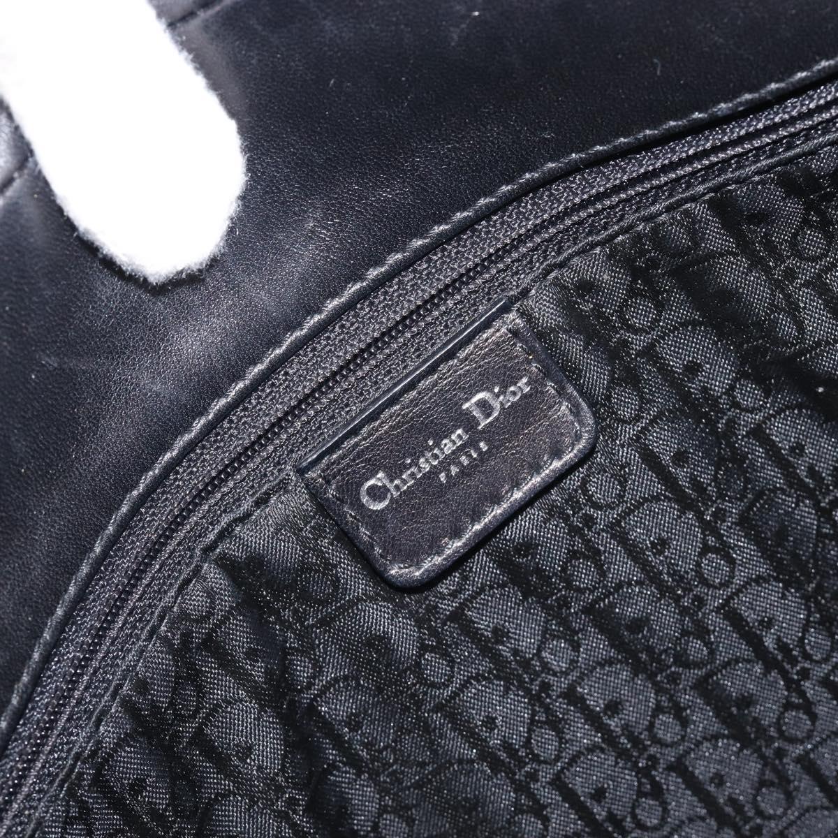 Christian Dior Admit It Shoulder Bag Leather Black Silver Auth 201980A