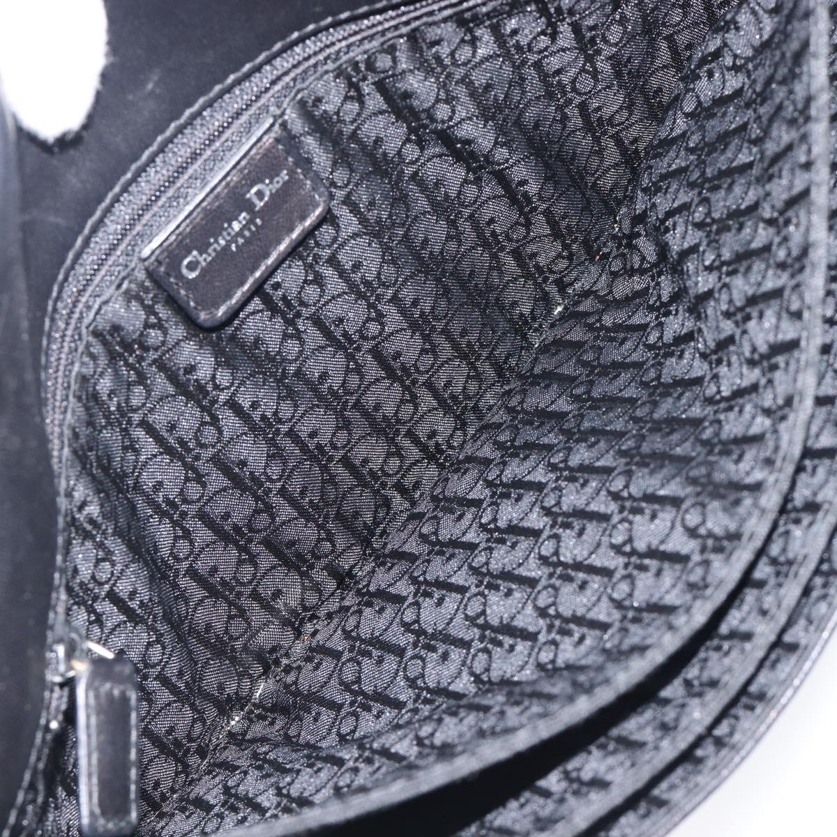 Christian Dior Admit It Shoulder Bag Leather Black Silver Auth 201980A