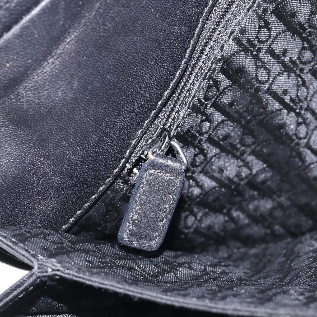 Christian Dior Admit It Shoulder Bag Leather Black Silver Auth 201980A