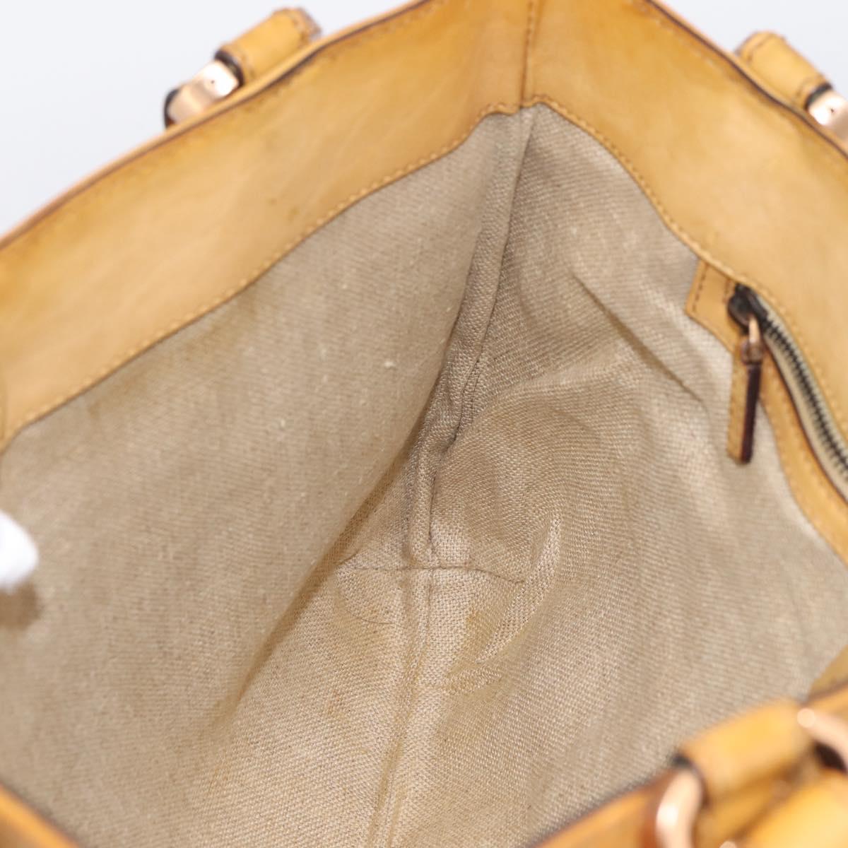 Christian Dior Tote Bag Leather Beige Auth 201982