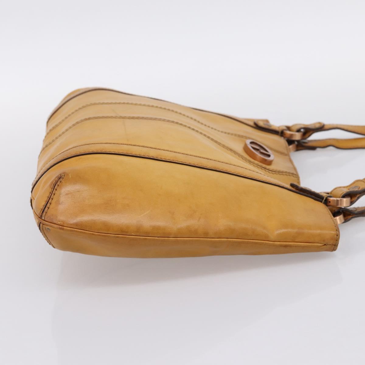 Christian Dior Tote Bag Leather Beige Auth 201982