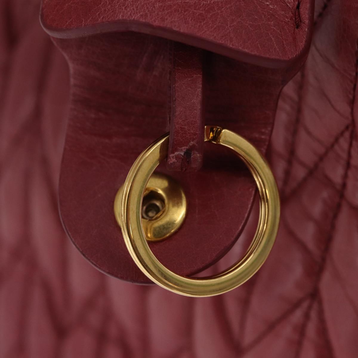 Miu Miu Matelasse Hand Bag Leather 2way Pink Gold Auth 201984A
