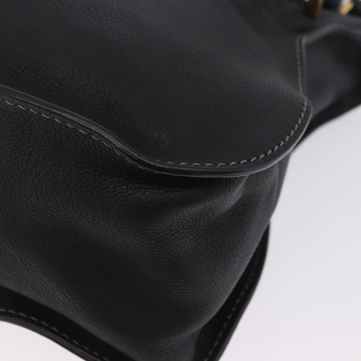 Chloe Mercy Hand Bag Leather Black Gold Auth 201985V