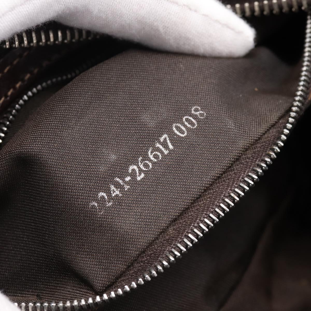 FENDI Zucca Canvas Shoulder Bag Brown Black Auth 201988