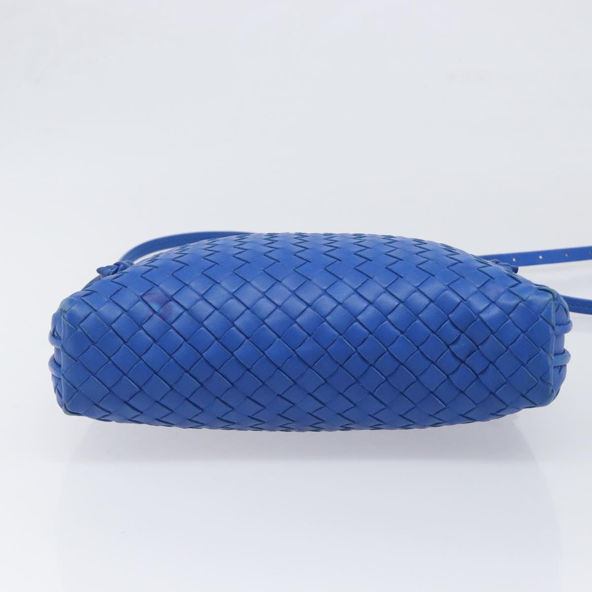 BOTTEGA VENETA INTRECCIATO Shoulder Bag Leather Blue Auth 201989V