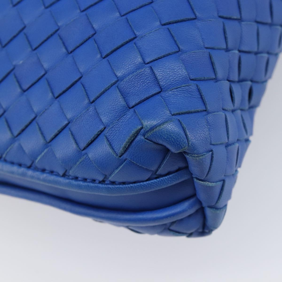 BOTTEGA VENETA INTRECCIATO Shoulder Bag Leather Blue Auth 201989V