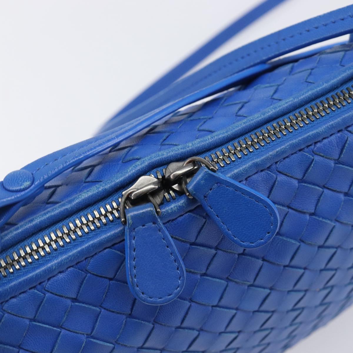 BOTTEGA VENETA INTRECCIATO Shoulder Bag Leather Blue Auth 201989V