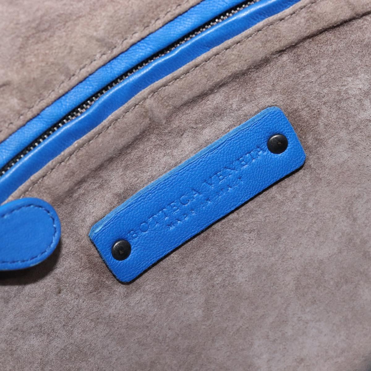 BOTTEGA VENETA INTRECCIATO Shoulder Bag Leather Blue Auth 201989V
