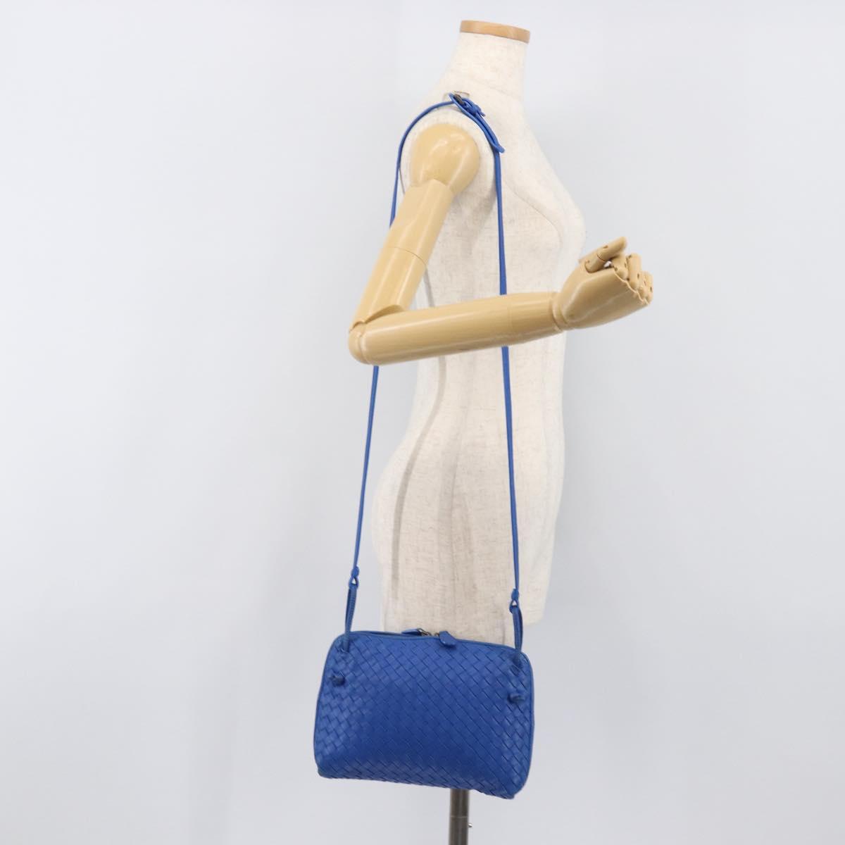 BOTTEGA VENETA INTRECCIATO Shoulder Bag Leather Blue Auth 201989V